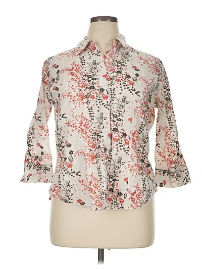 Pre-owned Style & Co 3/4 Sleeve Blouse In White