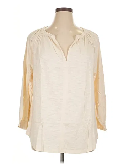 Pre-owned Style & Co 3/4 Sleeve Blouse In White