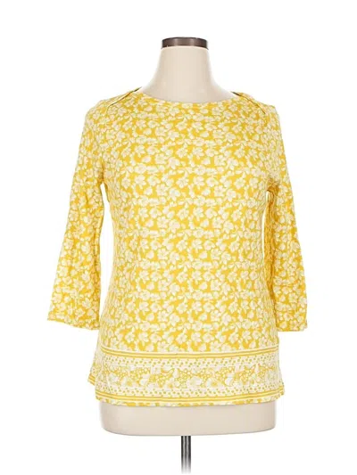 Pre-owned Style & Co 3/4 Sleeve Blouse In Yellow