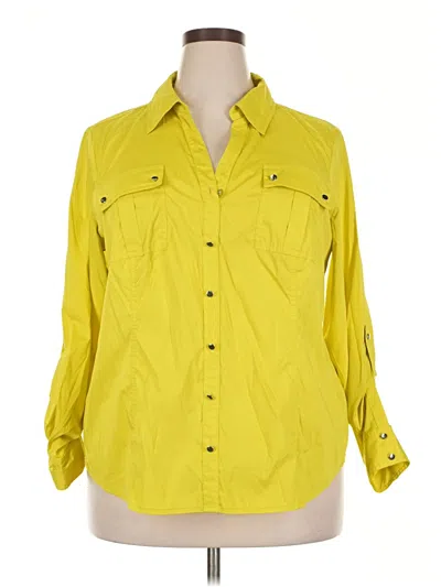 Pre-owned Style & Co 3/4 Sleeve Blouse In Yellow