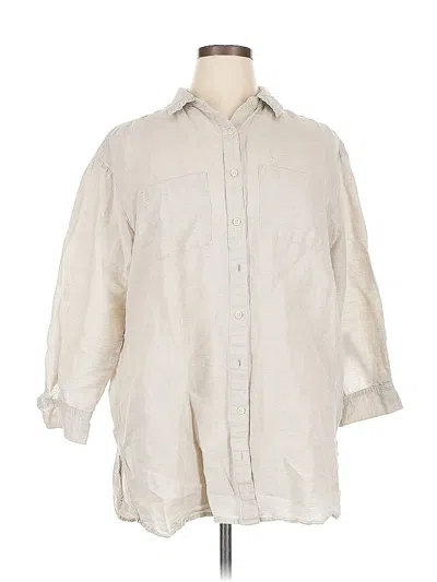 Pre-owned Style & Co 3/4 Sleeve Button Down Shirt In Brown