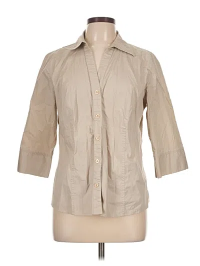 Pre-owned Style & Co 3/4 Sleeve Button Down Shirt In Brown
