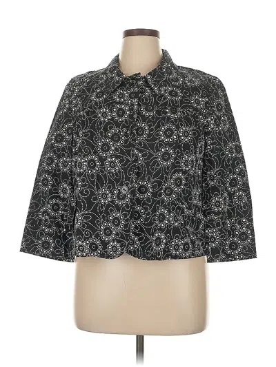 Pre-owned Style & Co 3/4 Sleeve Button Down Shirt In Gray