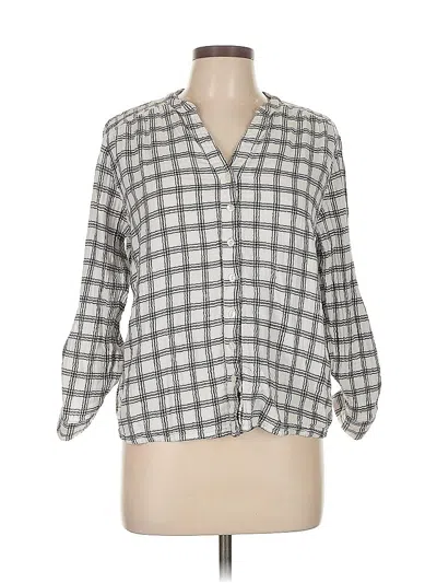 Pre-owned Style & Co 3/4 Sleeve Button Down Shirt In Gray