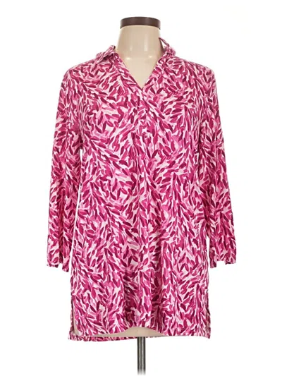 Pre-owned Style & Co 3/4 Sleeve Button Down Shirt In Pink