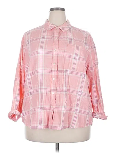 Pre-owned Style & Co 3/4 Sleeve Button Down Shirt In Pink