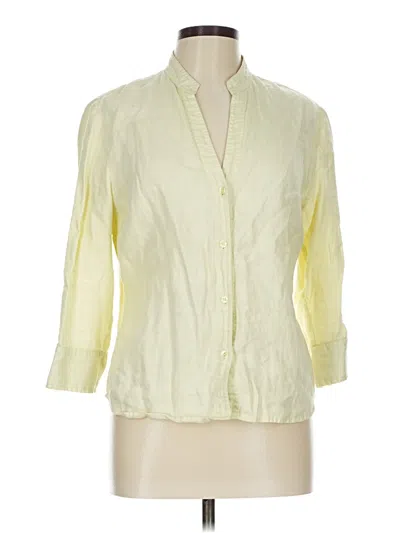 Pre-owned Style & Co 3/4 Sleeve Button Down Shirt In Yellow