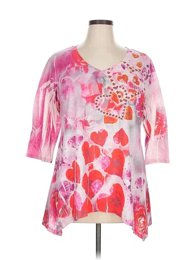 Pre-owned Style & Co 3/4 Sleeve T-shirt In Pink