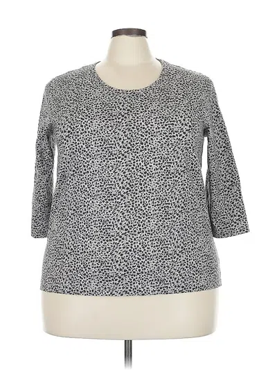 Pre-owned Style & Co 3/4 Sleeve T-shirt In Silver