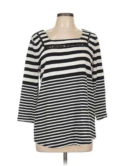 Pre-owned Style & Co 3/4 Sleeve Top Black Boatneck Tops