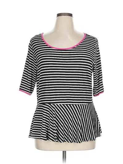 Pre-owned Style & Co 3/4 Sleeve Top Black Boatneck Tops