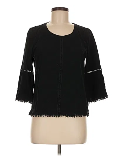 Pre-owned Style & Co 3/4 Sleeve Top Black Square Neckline Tops