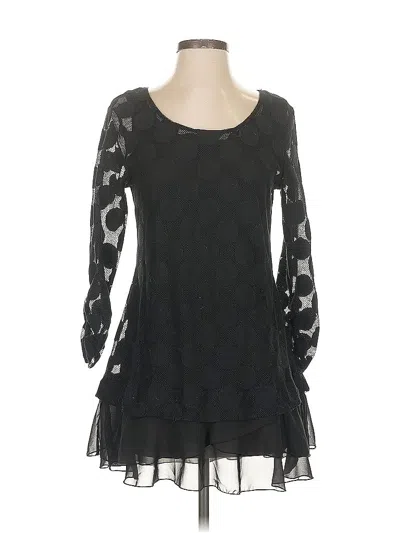 Pre-owned Style & Co 3/4 Sleeve Top Black Sweetheart Neckline Tops