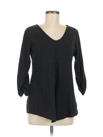 Pre-owned Style & Co 3/4 Sleeve Top Black V Neck Tops