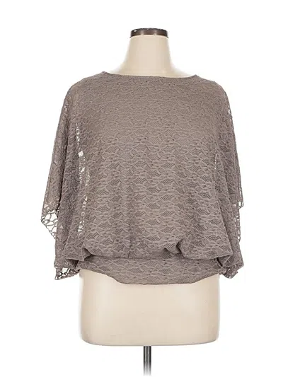 Pre-owned Style & Co 3/4 Sleeve Top Gray Boatneck Tops