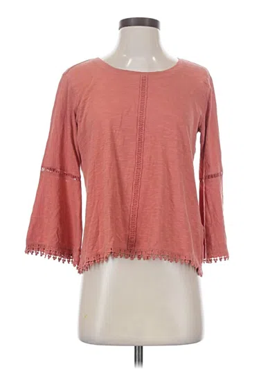 Pre-owned Style & Co 3/4 Sleeve Top Pink Square Neckline Tops