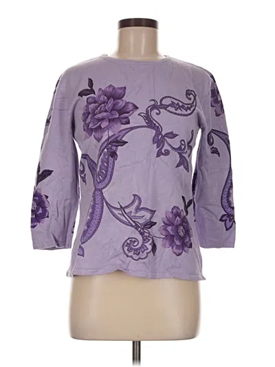 Pre-owned Style & Co 3/4 Sleeve Top Purple Boatneck Tops