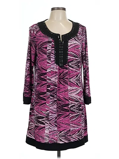 Pre-owned Style & Co 3/4 Sleeve Top Purple Keyhole Neckline Tops