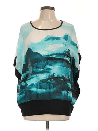 Pre-owned Style & Co 3/4 Sleeve Top Teal Boatneck Tops