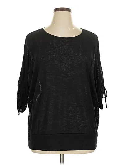 Pre-owned Style & Co 3/4 Sleeve T-shirt In Black