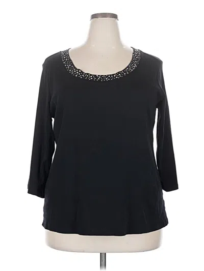 Pre-owned Style & Co 3/4 Sleeve T-shirt In Black