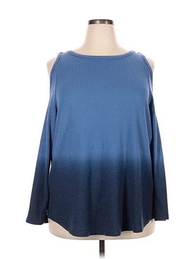 Pre-owned Style & Co 3/4 Sleeve T-shirt In Blue