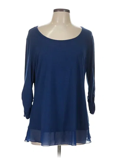 Pre-owned Style & Co 3/4 Sleeve T-shirt In Blue