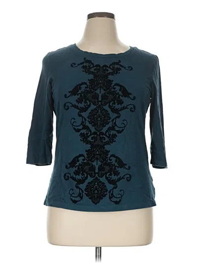 Pre-owned Style & Co 3/4 Sleeve T-shirt In Blue