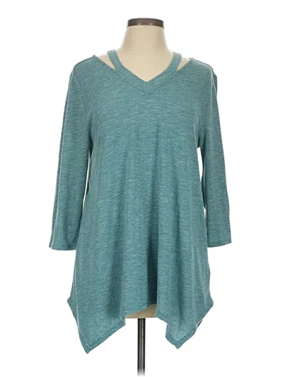 Pre-owned Style & Co 3/4 Sleeve T-shirt In Blue