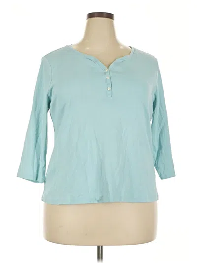 Pre-owned Style & Co 3/4 Sleeve T-shirt In Blue