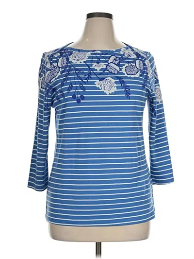 Pre-owned Style & Co 3/4 Sleeve T-shirt In Blue