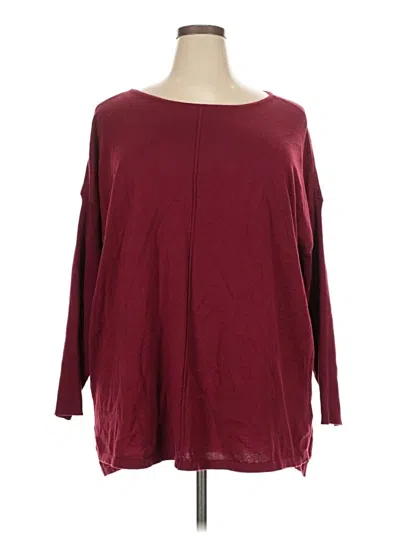 Pre-owned Style & Co 3/4 Sleeve T-shirt In Burgundy