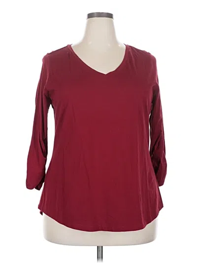 Pre-owned Style & Co 3/4 Sleeve T-shirt In Burgundy