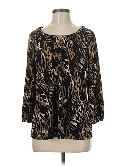 Pre-owned Style & Co 3/4 Sleeve T-shirt In Gold
