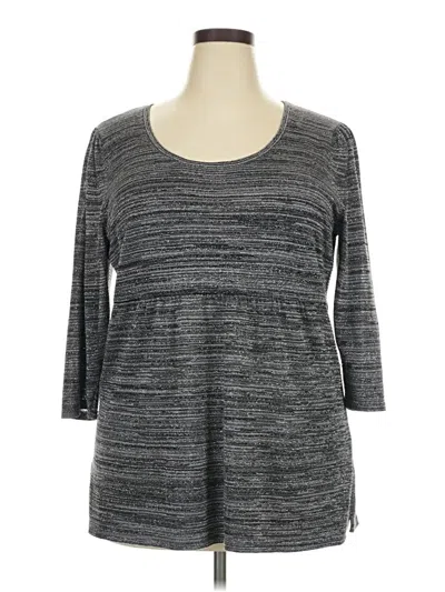 Pre-owned Style & Co 3/4 Sleeve T-shirt In Gray