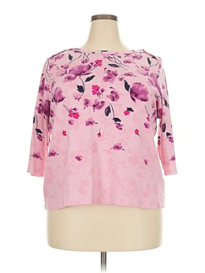 Pre-owned Style & Co 3/4 Sleeve T-shirt In Pink