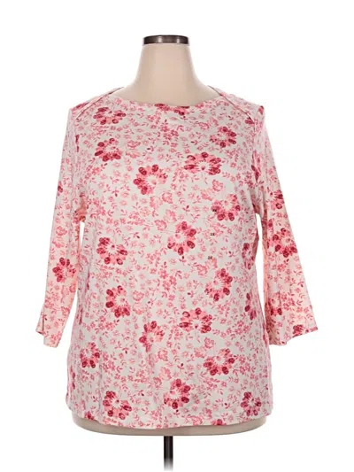 Pre-owned Style & Co 3/4 Sleeve T-shirt In Pink