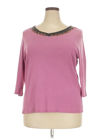 Pre-owned Style & Co 3/4 Sleeve T-shirt In Pink