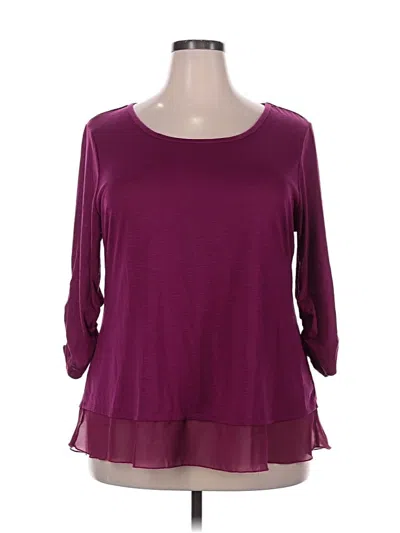 Pre-owned Style & Co 3/4 Sleeve T-shirt In Purple
