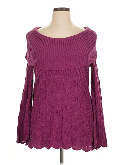 Pre-owned Style & Co 3/4 Sleeve T-shirt In Purple