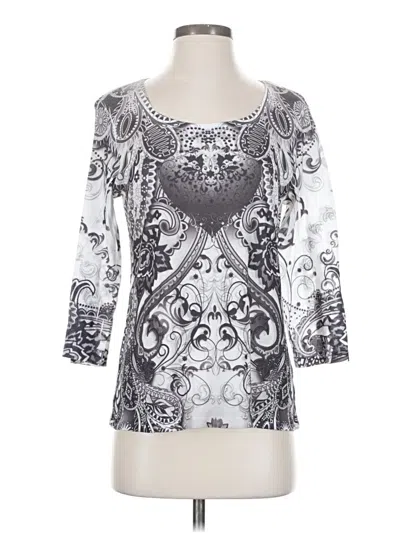 Pre-owned Style & Co 3/4 Sleeve T-shirt In Silver