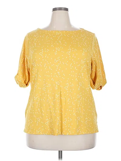 Pre-owned Style & Co 3/4 Sleeve T-shirt In Yellow