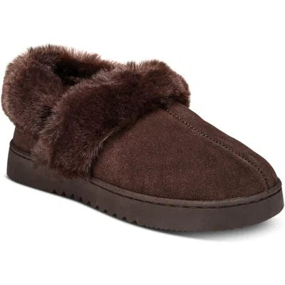 Style & Co 775900 Womens Faux Fur Lined Suede Clogs In Chocolate