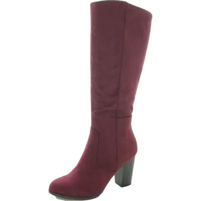 Style & Co Addy Womens Faux Suede Tall Knee-high Boots In Red