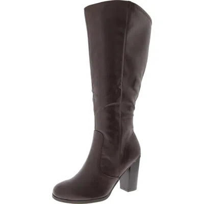 Style & Co Addyy Womens Faux Leather Zipper Knee-high Boots In Black