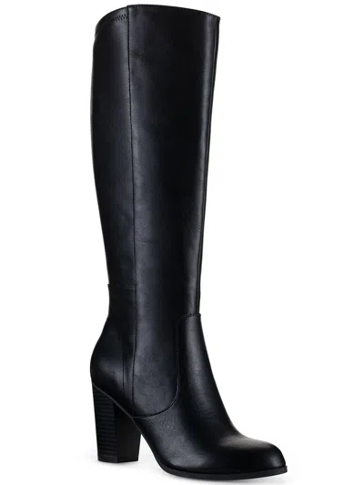 STYLE & CO ADDYYP WOMENS FAUX LEATHER WIDE CALF KNEE-HIGH BOOTS