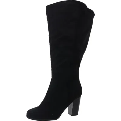 Style & Co Addyyxwc Womens Extra Wide Calf Manmade Knee-high Boots In Black