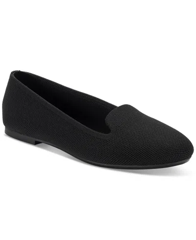 Style & Co Alyson Slip-on Loafer Flats, Created For Macy's In Black Knit