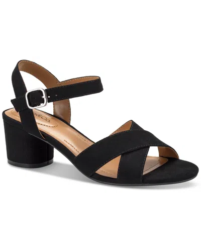 Style & Co Women's Amariss Crisscross Block Heel Dress Sandals, Created For Macy's In Black