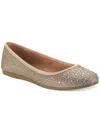 Style & Co Angelynn Womens Ribbed Trim Man Made Ballet Flats In Gold